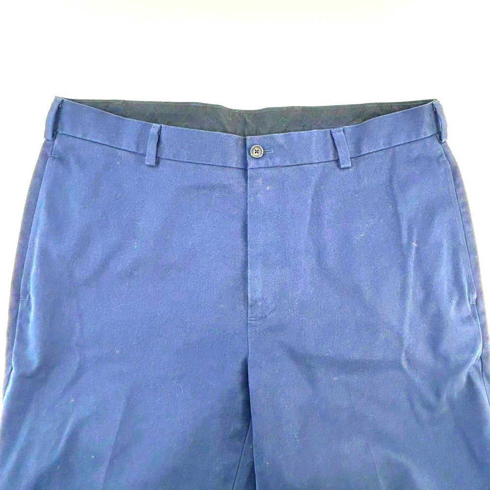 Brooks Brothers Advantage Chino Clark Mens 36x30 Navy Blue Flat Front Pants